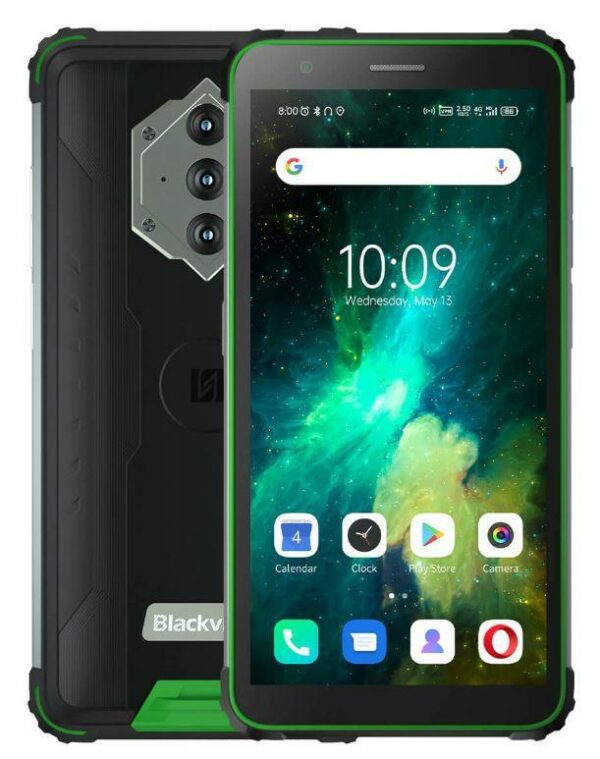 SMARTphone Blackview, „BV6600E” ecran 5.70 inch, dual sim, rez. camera 13 Mpix, memorie interna 32 GB, 4G, Android, acumulator 8580 mAh, verde, „BV6600E GREEN” (timbru verde 0.55 lei)