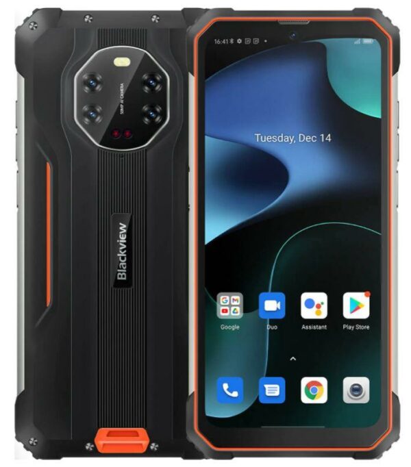 SMARTphone Blackview, „BV8800” ecran 6.58 inch, dual sim, rez. camera 20 Mpix, memorie interna 128 GB, 4G, Android, acumulator 8380 mAh, portocaliu, „BV8800 ORANGE” (timbru verde 0.55 lei)