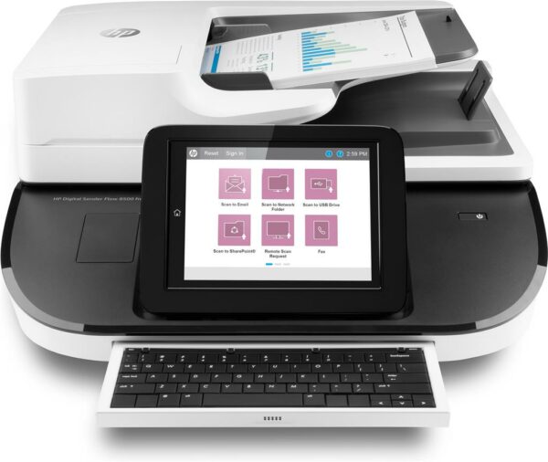 Scanner Color HP Digital 8500, A4, Functii: Scan., Viteza de Printare Monocrom: 100ppm, Viteza de printare color: 100ppm, Conectivitate:USB|Ret, Duplex:Nu, ADF:ADF(timbru verde 40 lei) „L2762A”