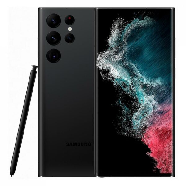 SMARTphone Samsung, „Galaxy S22 ULTRA 5G” ecran 6.8 inch, dual sim, rez. camera 10 Mpix, memorie interna 512 GB, 5G, Android, acumulator 3700 mAh, negru, „SM-S908BZKH” (timbru verde 0.55 lei)