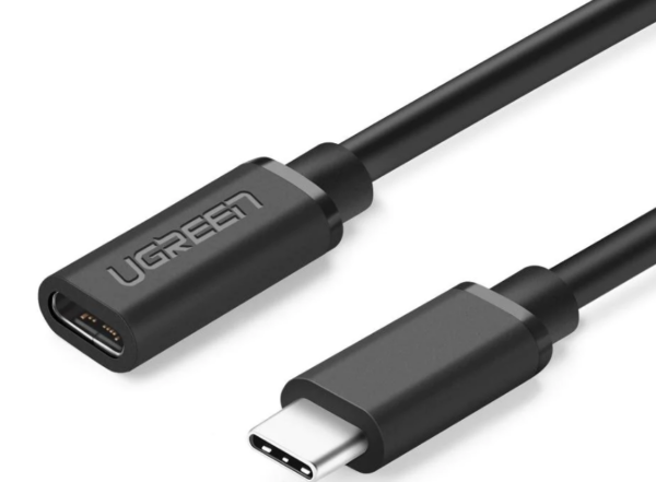 CABLU USB Type-C Ugreen prelungitor, „US353” USB Type-C (T) la USB Type-C (M), 1m, negru, „10387” (timbru verde 0.18 lei) – 6957303813872