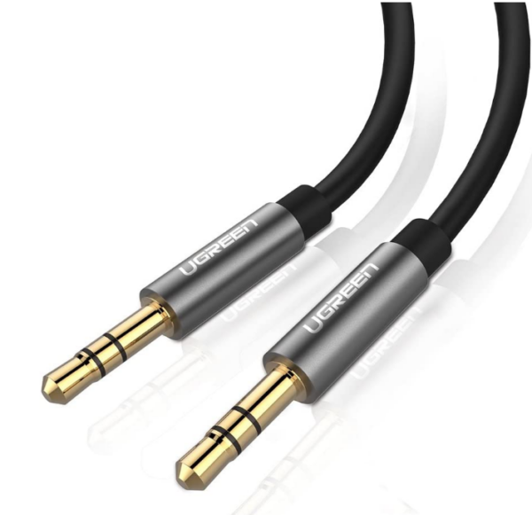 CABLU audio Ugreen, „AV119” stereo 3.5 mm jack (T) la 3.5 mm jack (T), 5m, conectori auriti, negru „10737” (timbru verde 0.18 lei) – 6957303817375