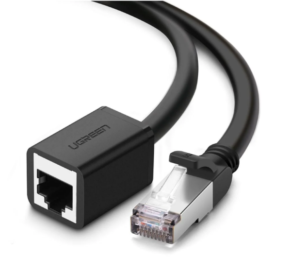 PATCH CORD F/UTP prelungitor Ugreen Cat6, „NW112”, fire din cupru, RJ-45 (T) la RJ-45 (M), viteza maxima 1 Gbps, 2m, negru „11281” (timbru verde 0.08 lei) – 6957303882816