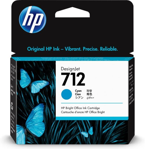 Cartus cerneala Original HP Cyan, nr.712, pentru Designjet T630 series, 38ml, (timbru verde 0.15 lei), „3ED67A”