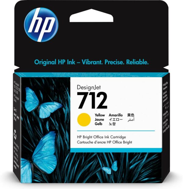 Cartus cerneala Original HP Yellow, nr.712, pentru Designjet T630 series, 38ml, (timbru verde 0.15 lei), „3ED69A”