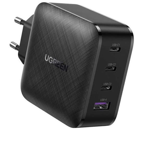 INCARCATOR retea Ugreen, „CD104” Quick Charge 3.0 65W, 3 x USB Type-C 5V/3A, 1 x USB 5V/3A, negru „70774” (timbru verde 0.18 lei) – 6957303877744