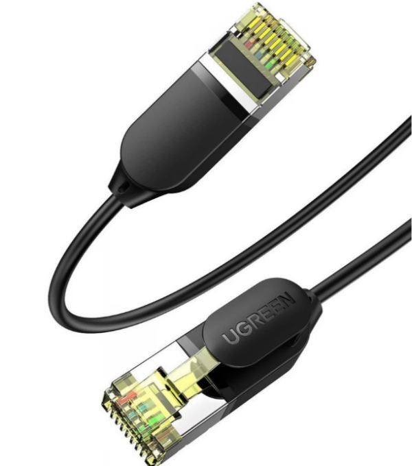 PATCH CORD S/FTP Ugreen Cat7, „NW149” fire din cupru, viteza maxima 10 Gbps, round fine cable, 1m, negru „80415” (timbru verde 0.18 lei) – 6957303884155