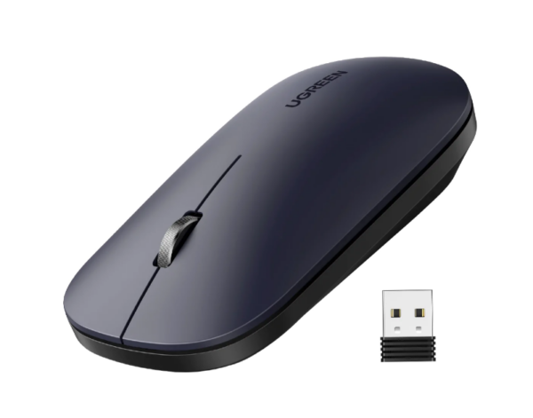 MOUSE Ugreen, „MU001” PC sau NB, wireless 2.4GHz, optic, 3/1 butoane/scroll, 4000 dpi, negru „90372” (timbru verde 0.18 lei) – 6957303893720