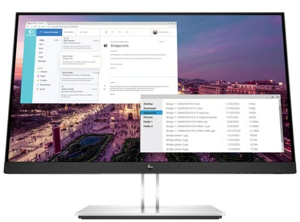 HP E-Display E23 G4 23inch IPS FHD 1920×1080 16:9 Display Port HDMI VGA 5xUSB Without Cable 3YW, „9VF96A3#ABB” (timbru verde 7 lei)