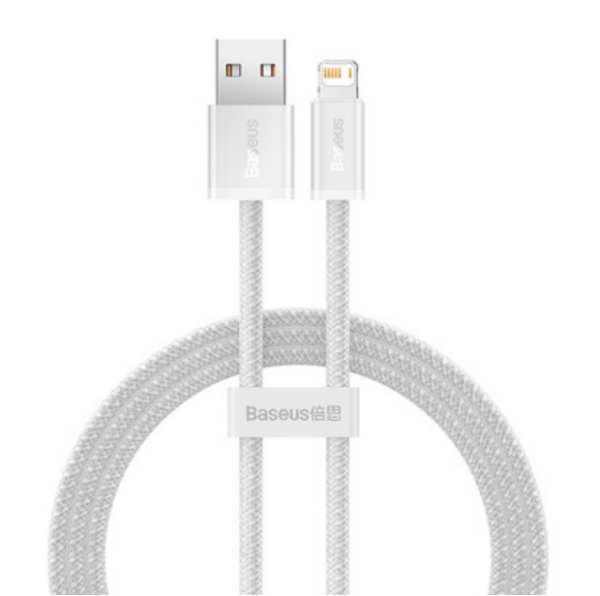 CABLU alimentare si date Baseus Dynamic Series, Fast Charging Data Cable pt. smartphone, USB la Lightning Iphone 2.4A, 1m, braided, alb „CALD000402” (timbru verde 0.18 lei) – 6932172602024