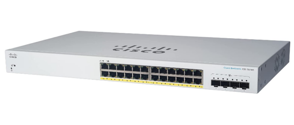 SWITCH CISCO, Gigabit x 24, SFP x 4, managed, rackabil, „CBS220-24P-4G-EU” (timbru verde 2 lei)