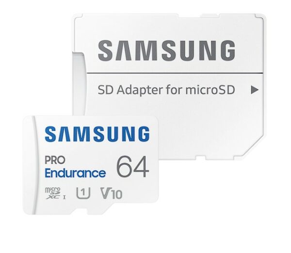 Card memorie Samsung MB-MJ64KA/EU, PRO Endurance + Adapter microSDXC 64GB, „MB-MJ64KA/EU” (timbru verde 0.03 lei)