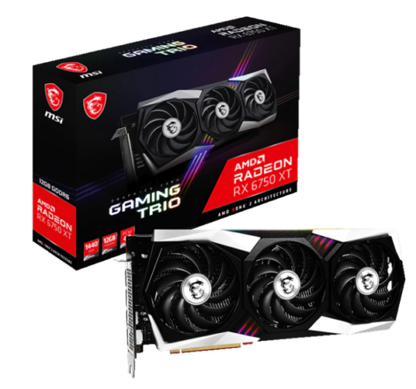 MSI Radeon RX 6750 XT GAMING X TRIO 12G/DPx3/HDMI/ATX, „RADEON RX 6750 XT GAMING X TRIO 12G”