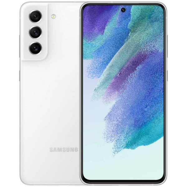 SMARTphone Samsung, „Galaxy S21 FE 5G” ecran 6.4 inch, dual sim, rez. camera 32 Mpix, memorie interna 128 GB, 5G, Android, acumulator 4500 mAh, alb, „SM-G990BZWD” (timbru verde 0.55 lei)
