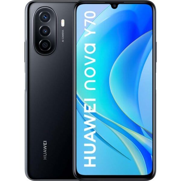 Huawei Nova Y70 DS Midnight Black LTE/6.75/OC/4GB/128GB/8MP/48MP+5MP+2MP/6000mAh „51096YSR” (timbru verde 0.55 lei)