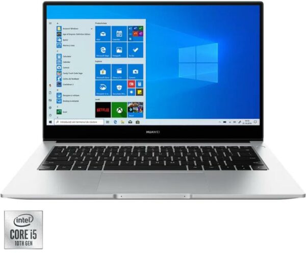 Huawei MateBook D14 2021 Silver I5 10 8+512G UMA Windows Home Sliver „53012HWR” (timbru verde 4 lei)