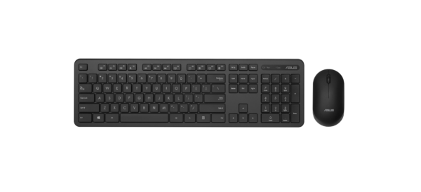 ASUS Keyboard + Mouse Kit CW100 Wireless 10m 2.4GHz 1600dpi US International Slim lightweight design Black, „90XB0700-BKM020” (timbru verde 0.8 lei)