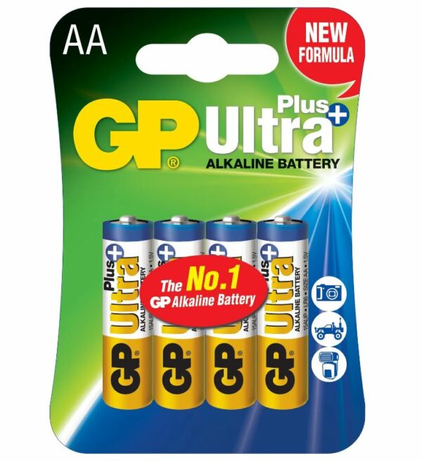 Baterie GP Batteries, Ultra+ Alcalina AA (LR6) 1.5V alcalina, blister 4 buc. „15AUP-U4” „GPPCA15UP032” (timbru verde 0.16 lei)