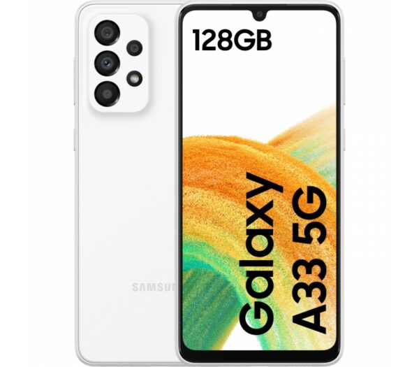 Samsung Galaxy A33 DS Awesome White 5G/6.4″/OC/6GB/128GB/13MP/48MP+8MP+5MP+2MP/5000mAh + IP67 „SM-A336BZWGEUE” (timbru verde 0.55 lei)