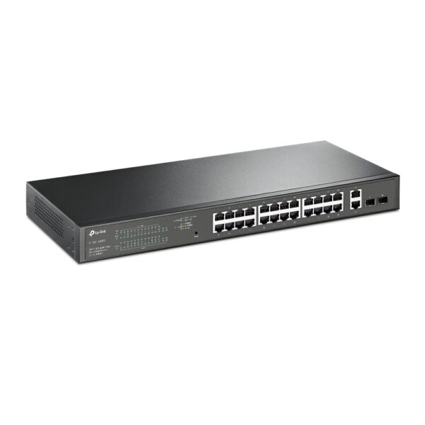 SWITCH POE TP-LINK 28 porturi Gigabit Easy Smart, 24 x POE+ 250W total power, 2 x SFP, carcasa metal „TL-SG1428PE” (timbru verde 2 lei)