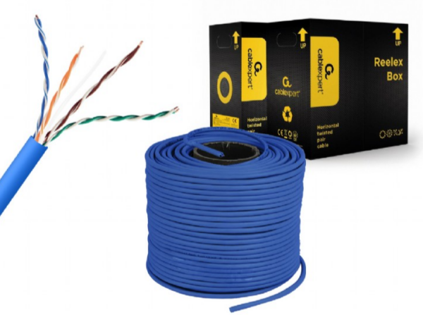 ROLA CABLU UTP GEMBIRD, Cat5e, 305m, Cupru-Aluminiu, Solid, AWG24, blue, „UPC-5004E-SOL-B”