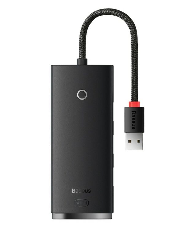 HUB extern Baseus Lite, porturi USB: USB 3.0 x 4, conectare prin USB 3.0, lungime 2m, negru, „WKQX030201” (timbru verde 0.8 lei) – 6932172606220