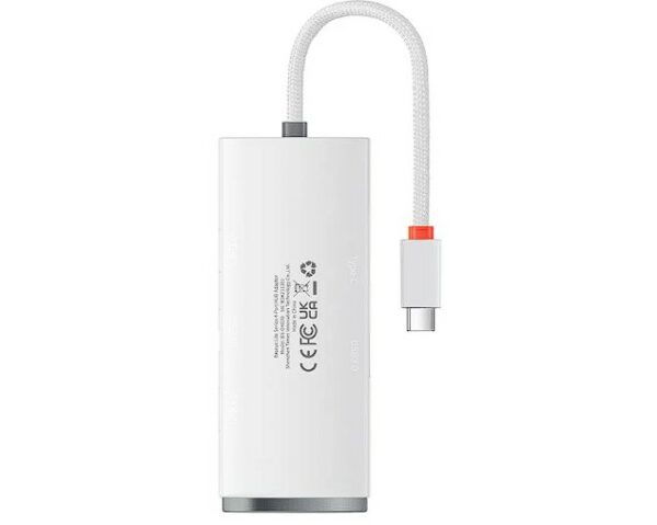 HUB extern Baseus Lite, porturi USB: USB 3.0 x 4, conectare prin USB Type-C, lungime 0.25m, alb, „WKQX030302” (timbru verde 0.8 lei) – 6932172606251