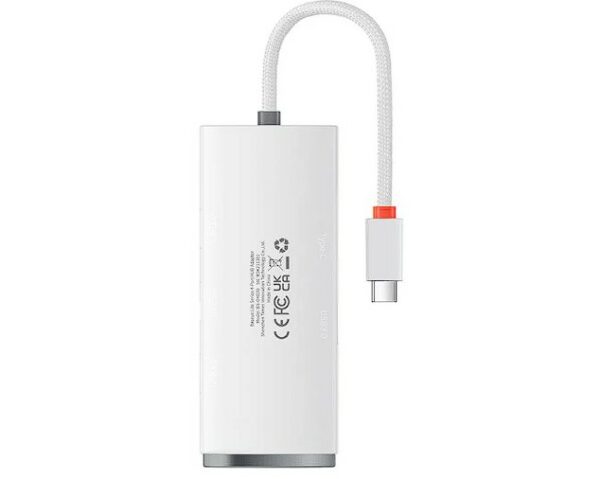 HUB extern Baseus Lite, porturi USB: USB 3.0 x 4, conectare prin USB Type-C, lungime 1m, alb, „WKQX030402” (timbru verde 0.8 lei) – 6932172606275