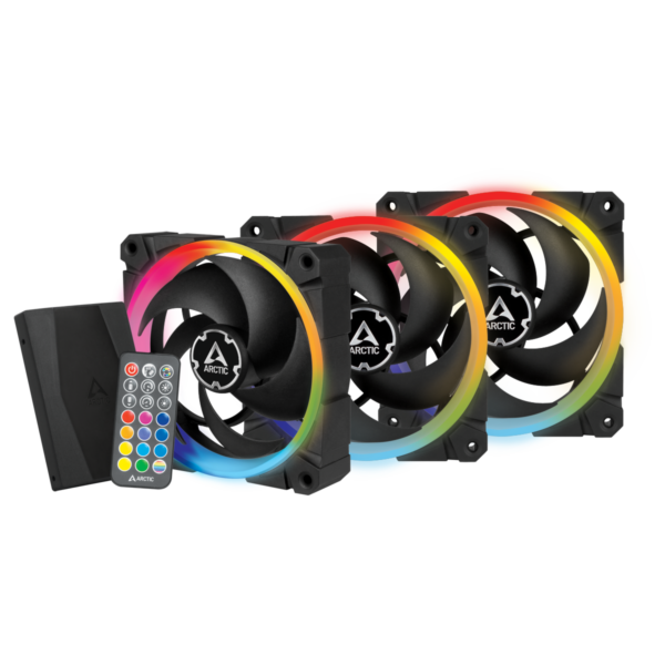 VENTILATOR ARCTIC PC, BioniX P120 A-RGB Bundle, 120x120x25mm, controller w/ PWM, low noise FD bearing, high static pressure, „ACFAN00156A”