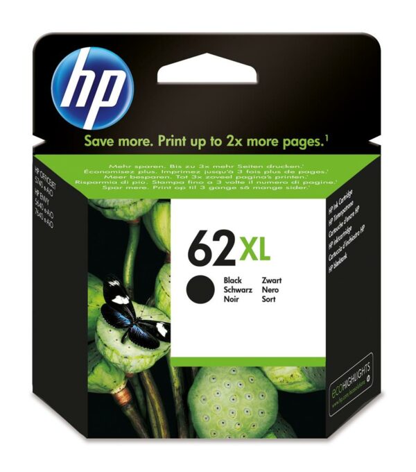 Cartus Cerneala Original HP Black, nr.62XL, pentru Envy 5640 AIO| OfficeJet 200 Mobile| OfficeJet 250 Mobile AIO, 600, (timbru verde 0.15 lei), „C2P05AE”