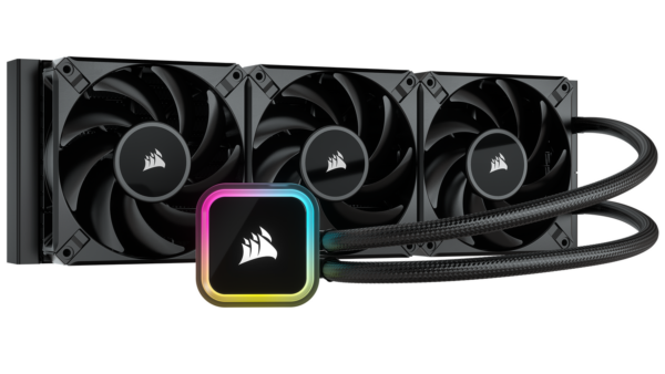 Cooler Corsair „iCUE H150i RGB ELITE”, skt universal, racire cu lichid, ventilator 120 mm x 3, 1850 rpm, iluminat RGB, „CW-9060060-WW” (timbru verde 2.00 lei)