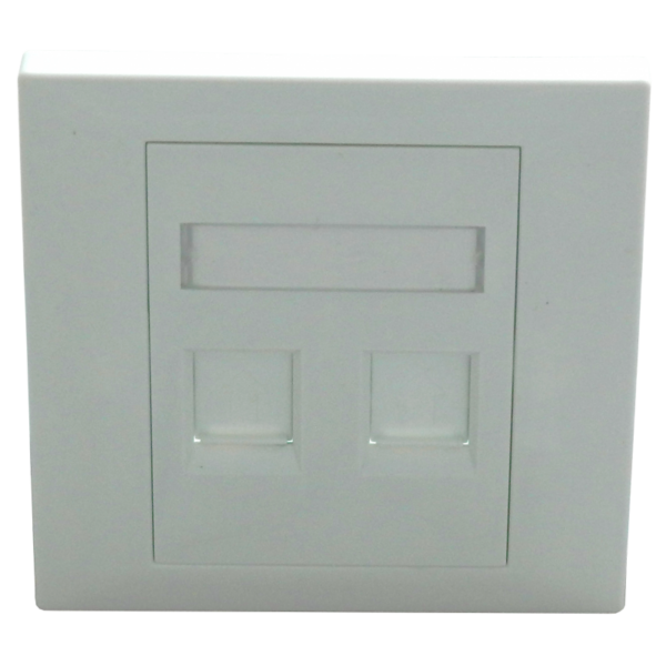 Faceplate Keystone RJ45,86×86, 2 porturi, EMTEX, „EMT-FP8686-2”