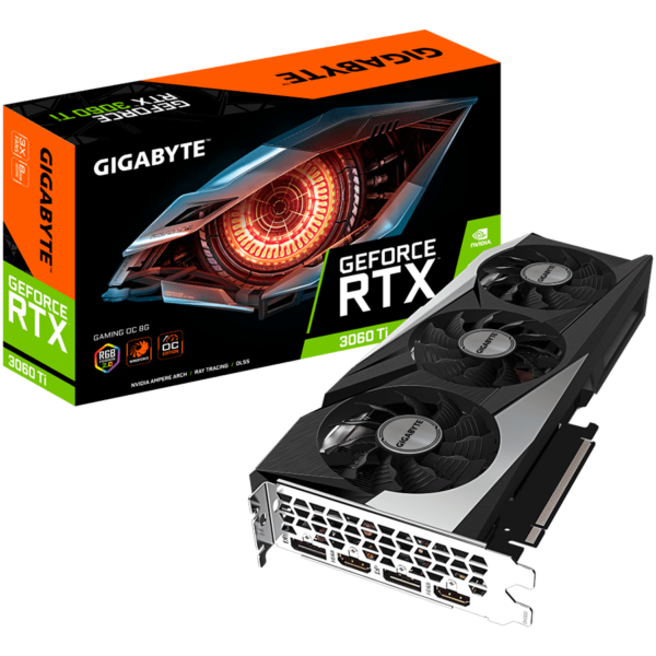 GIGABYTE Video Card NVidia GeForce RTX 3060 Ti GAMING OC 8GB GDDR6/2#56bit (LHR), PCI-E4.0 x16, 2xDP 1.4a, 2xHDMI 2.1, WINDFORCE 3X, RGB Fusion 2.0, Retail, LITE HASH RATE „GV-N306TGAMING OC-8GD 2.0”