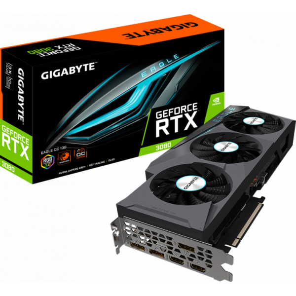 VGA GB GeForce RTX 3080 EAGLE OC 10G LHR, „N3080EAGLE OC-10G2”