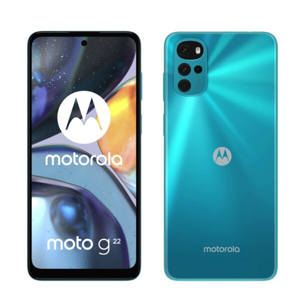 SMARTphone Motorola Moto g22 NFC Dual SIM 128/4GB 5000 mAh Iceberg Blue, „PATW0017RO” (timbru verde 0.55 lei)