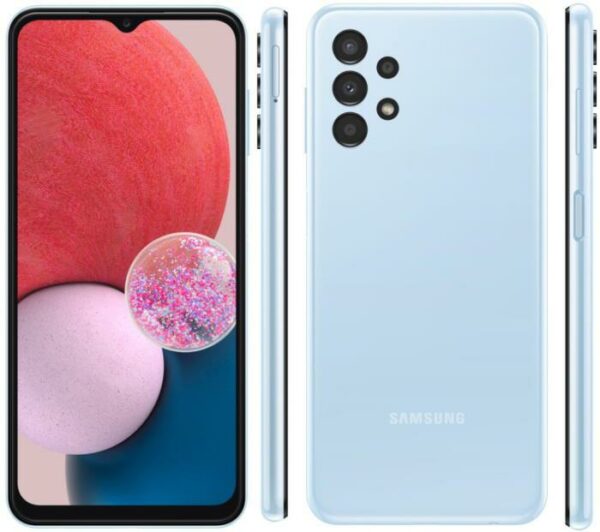 SMARTphone Samsung, „Galaxy A13” ecran 6.6 inch, dual sim, rez. camera 50 Mpix, memorie interna 64 GB, 4G, Android, acumulator 5000 mAh, albastru, „SM-A135FLBV” (timbru verde 0.55 lei)