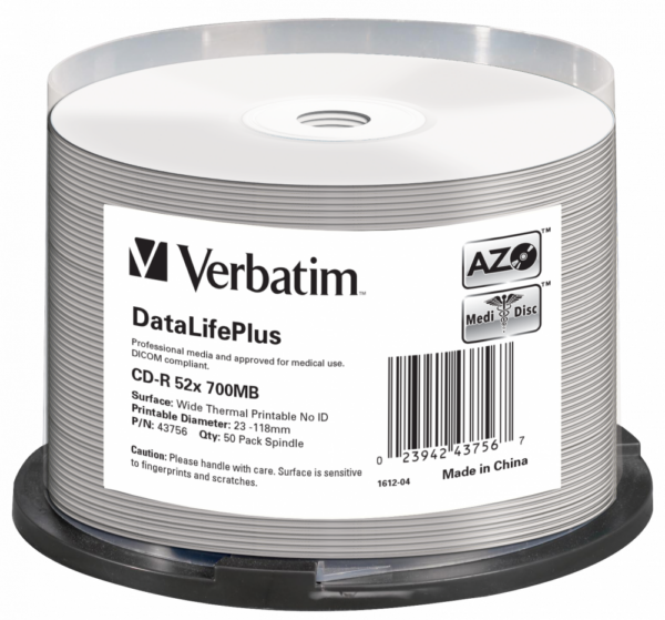 CD-R VERBATIM 700MB, VITEZA 52X, SPINDLE, 50 BUC, „43756”