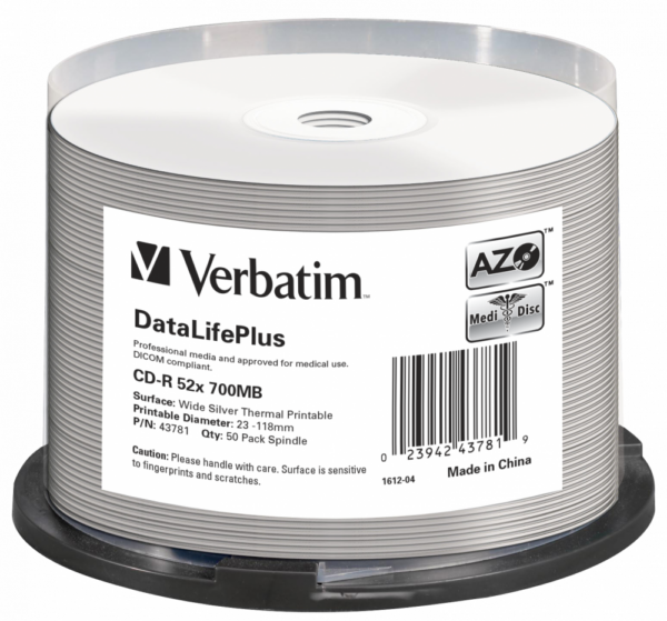 CD-RW VERBATIM, 700MB, VITEZA 52X , SILVER THERMAL, SPINDLE, 50 BUC, „43781”