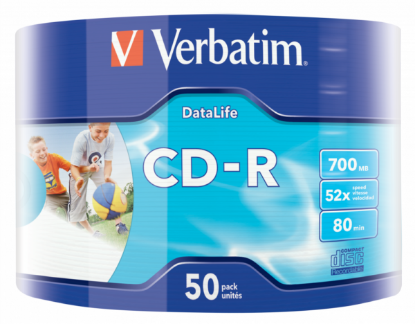 CD-R VERBATIM 700MB, VITEZA 52X, WRAPPED 50 BUC, „43794”