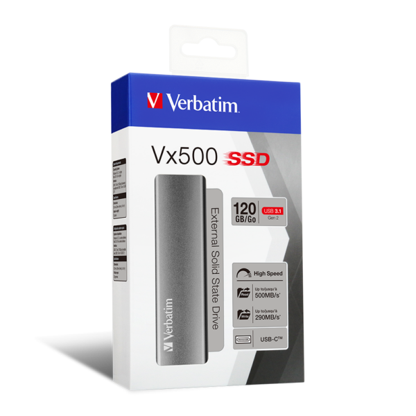 SSD EXTERN VERBATIM VX500 120GB USB 3.1 „47441” (TIMBRU VERDE 0.18 LEI)