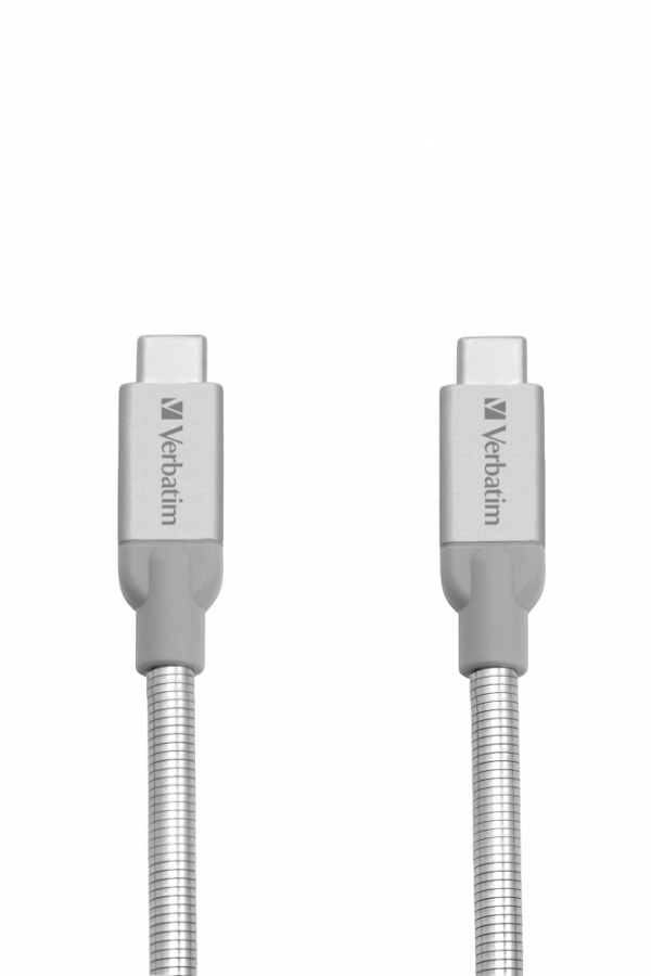 CABLU USB 3.1 VERBATIM TYPE-C LA TYPE-C, STAINLESS STEEL, CABLU 30CM ARGINTIU „48867” (TIMBRU VERDE 0.08 LEI)