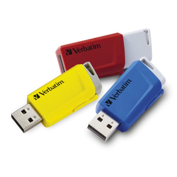 MEMORIE USB VERBATIM STORE` N` CLICK 3X16GB USB 3.0 ROSU/NEGRU/GALBEN „49306” (TIMBRU VERDE 0.03 LEI)