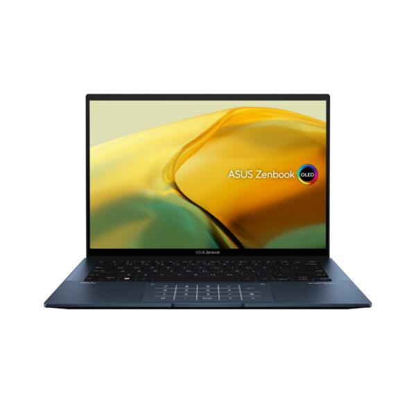 NB Asus 14 inch 2.8K 2880 x 1800 OLED Intel Core i5 1240P  1.7 GHz Mem 16 GB SSD 512 GB Wireless Bluetooth Tastatura iluminata Li-ion 4 Celule 1xHDMI 720p HD cam Greutate 1.39 kg WIN 11 Home Ponder Blue „UX3402ZA-KM501W” (timbru verde 4 lei)