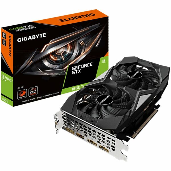 GIGABYTE Video Card GeForce GTX 1660 Ti GDDR6 6GB/192bit, 1860MHz/12000MHz, PCI-E 3.0 x16, 3xDP, 1xHDMI, WINDFORCE 2X Cooling System, 90mm unique blade fans „GV-N166TOC-6GD”