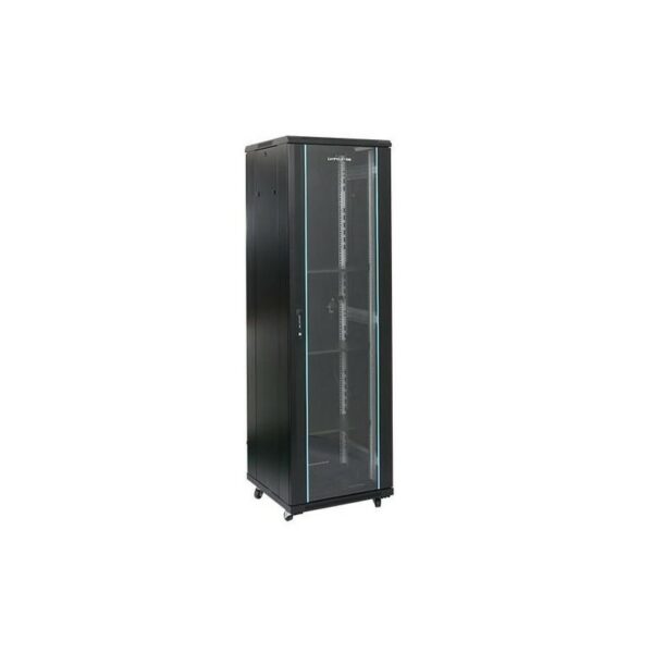 Rack 47U 800×800, montare pe podea, usa din sticla, panouri laterale detasabile si securizate , dezasamblat, culoare negru RAL 9004, DATEUP „MS2.8847.9001”