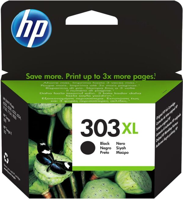 Cartus Cerneala Original HP Black, nr.303XL, pentru Envy Inspire 7200|7900, 600, (timbru verde 0.15 lei), „T6N04AE”