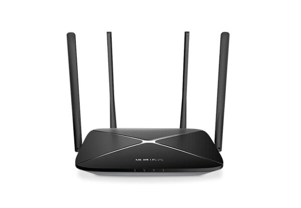 ROUTER MERCUSYS wireless 1200Mbps, 3 porturi 10/100/1000Mbps, Dual Band AC1200 „AC12G”(timbru verde 0.8 lei)