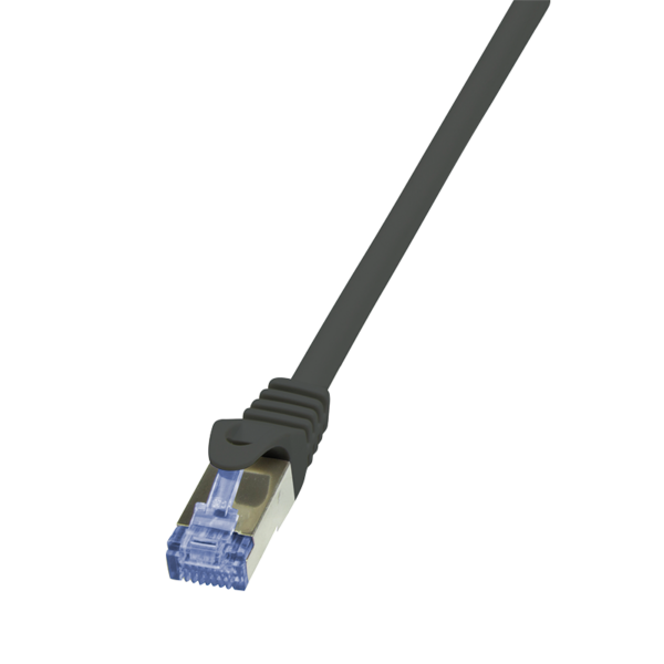 PATCH CORD S/FTP LOGILINK Cat7, LSZH, cupru, 600MHz, mufe RJ45 Cat6a, 1 m, negru, AWG26, dublu ecranat „CQ4033S” (timbru verde 0.08 lei)