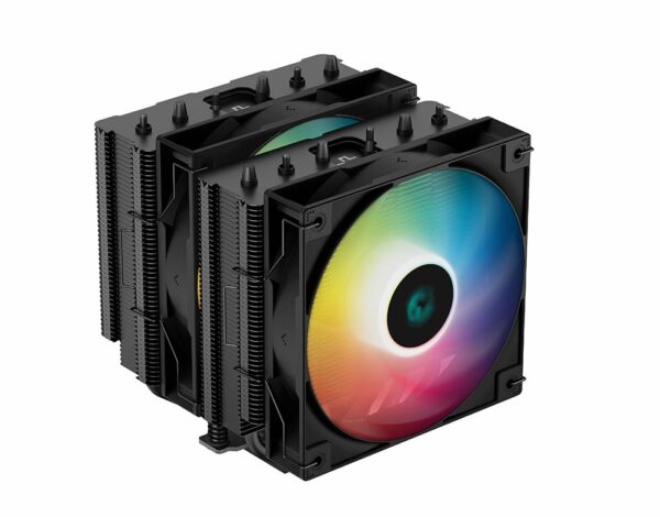 Cooler Deepcool „AG620 ARGB”, compatibil skt. Intel si AMD, racire cu aer, ventilator 120 mm, 1850 rpm, inaltime cooler 157 mm, 6 heatpipe, iluminat RGB „R-AG620-BKANMN-G-2” (timbru verde 2.00 lei)