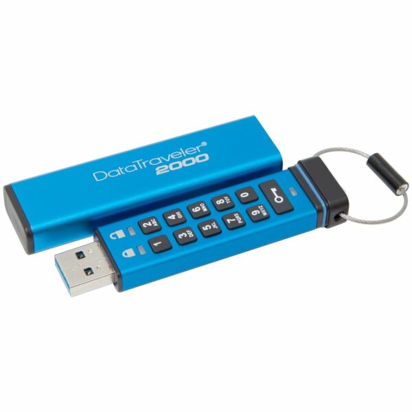 128GB Keypad USB 3.1 Gen 1 DT2000, 256bit AES Hardware Encrypted, „DT2000/128GB” (timbru verde 0.03 lei)